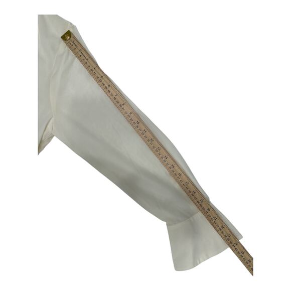 Lulus Women Poised Flair Ivory Ruched Button-up Long Sleeve Top Size XL - Picture 11 of 14